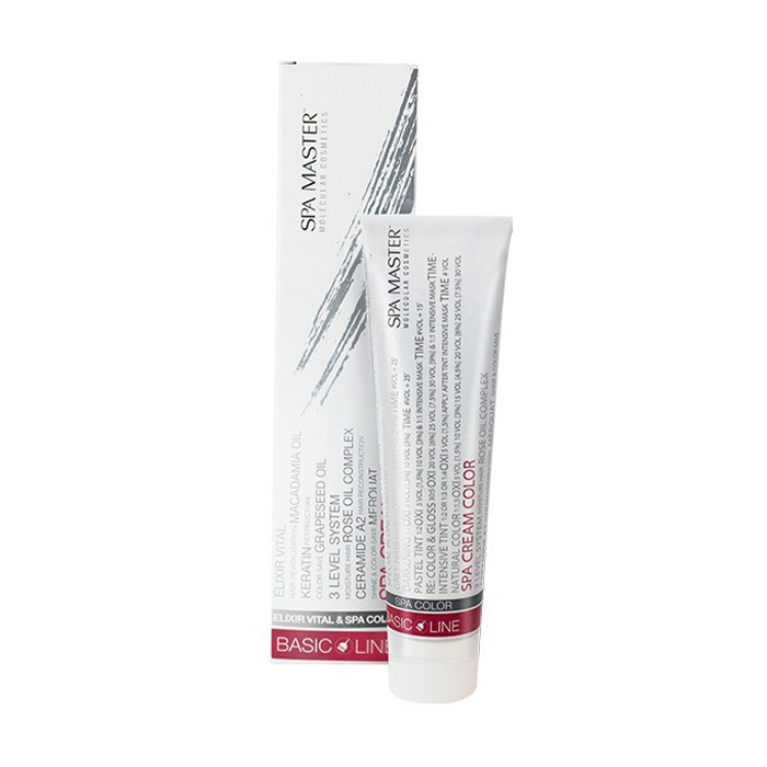 Перманентна крем-фарба для волосся Spa Master Basic Line Spa Cream Color 7/71WA Холодний коричневий блонд, 100 мл